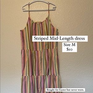 Striped mid-length dress